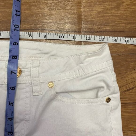 Tory Burch White Cropped Jean Women Size 25 - Picture 6 of 10